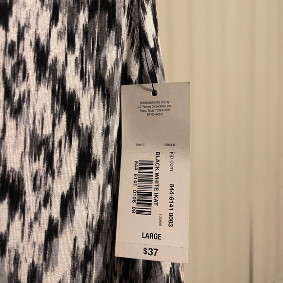 ANA BOHO SOFT Jersey Knit LONG MAXI Skirt Large Gray White Black Wide Waist - Picture 5 of 6